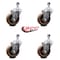 Service Caster 4 Inch High Temp Glass Filled Nylon Wheel Swivel 12mm Threaded Stem Caster Set SCC-TS20S414-GFNSHT-M1215-4 - alternate 2